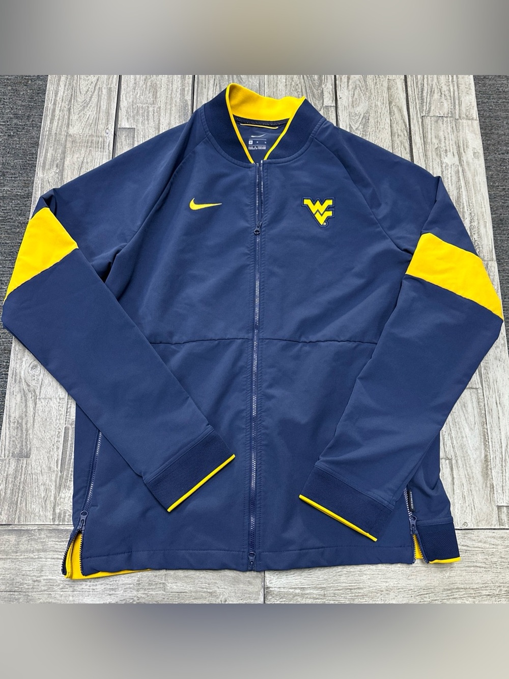 Nike West Virginia Mountaineers Jacket Mens Medium Hybrid WVU Sideline Full Zip